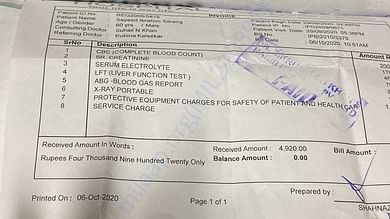 Lab test bill (6/10/2020)