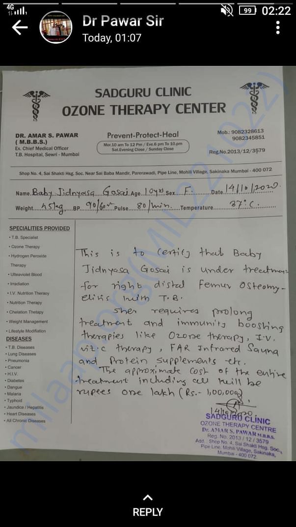 Doctors letter regarding monthly expenses