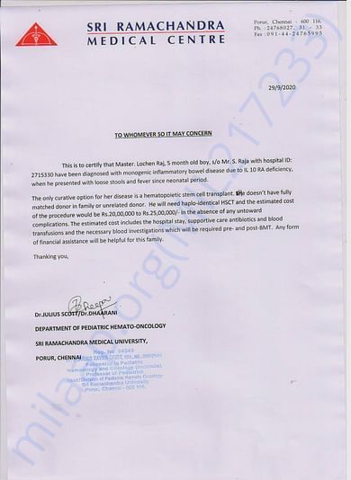 Hospital estimate letter