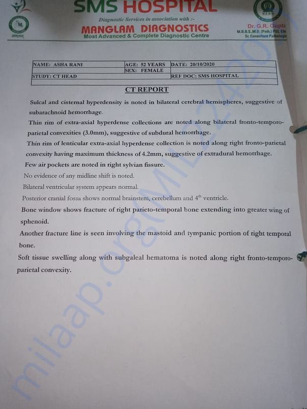 CT SCAN REPORT OF ASHA