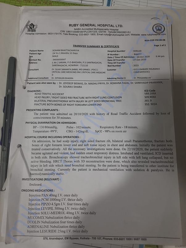 Discharge Summary of the Previous Hospital