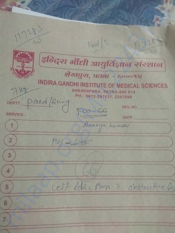 She is admit on IGIMS PATNA