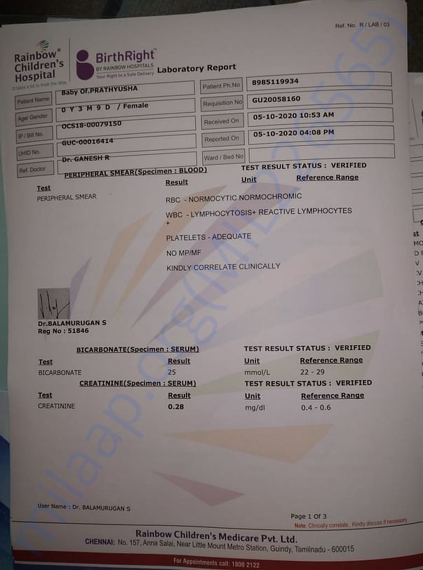 PHERIPHERAL SMEAR LAB REPORT