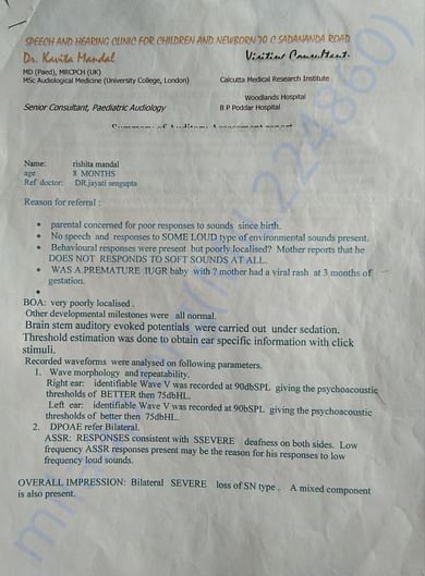Hearing Testing Reports Page 1