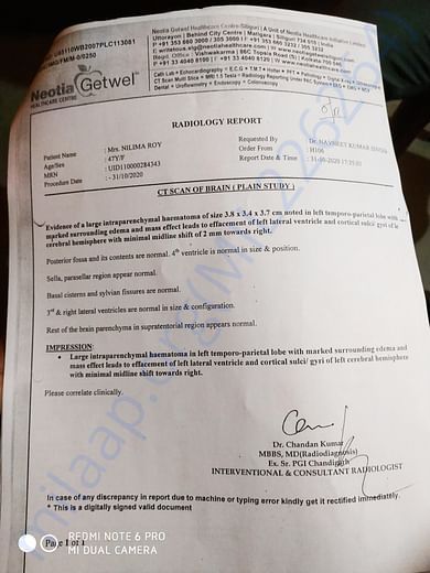CT scan report