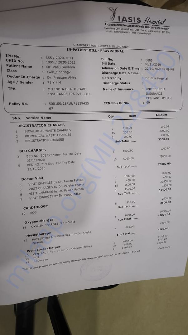 Hospital estimates