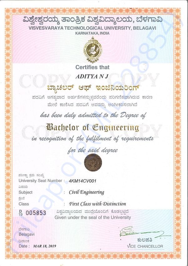 Degree Certificate