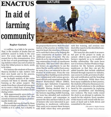 Media Coverage for Enactus Hansraj