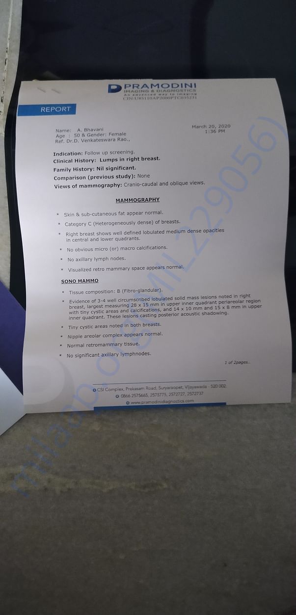 These are the documents of her scan reports.