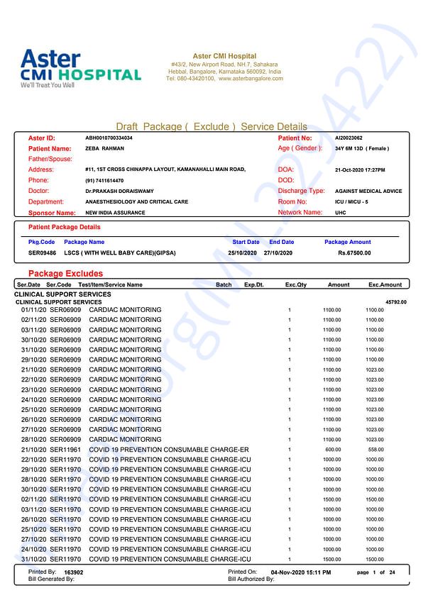 Medical Bill