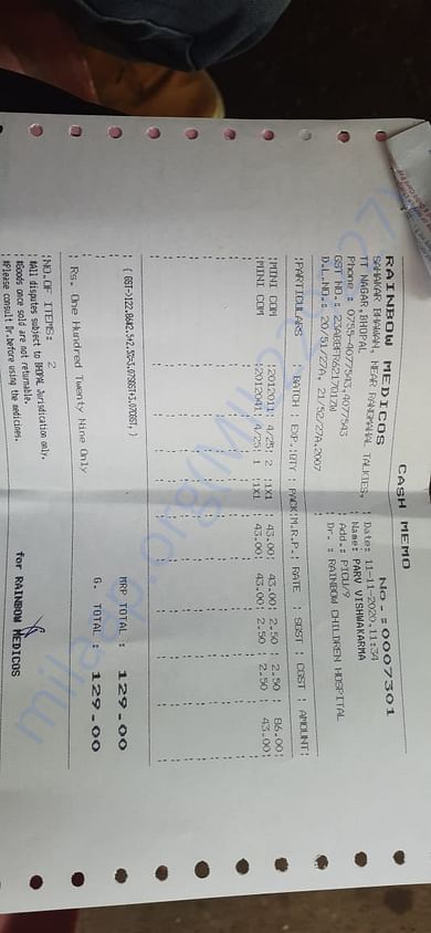 Medicine bill