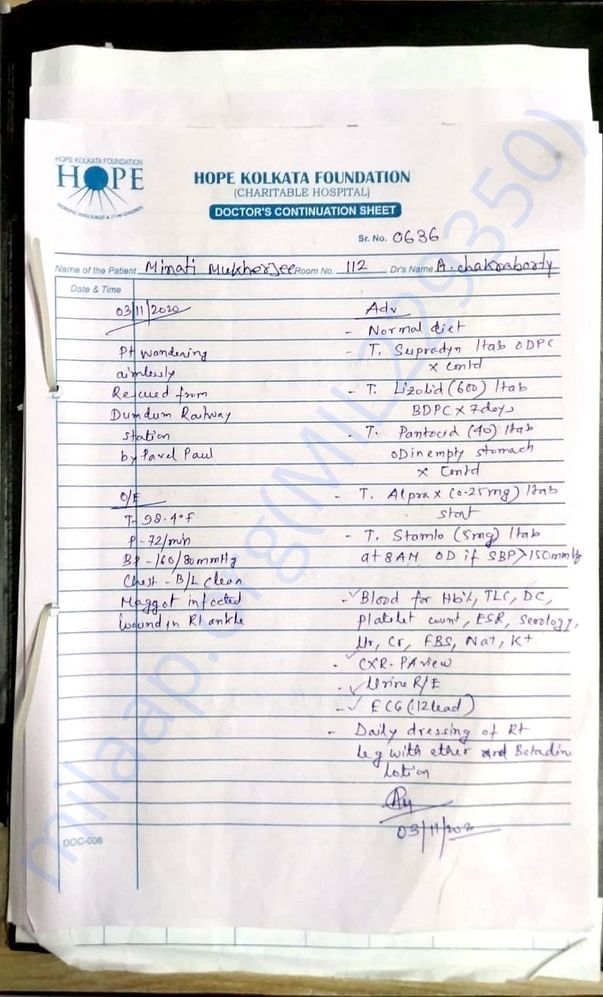 Doctor's Continuation Sheet
