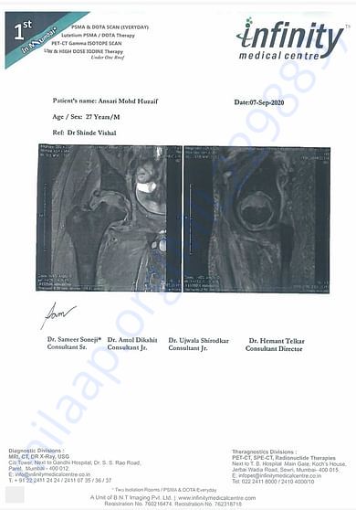 MRI suggesting Hip replacement