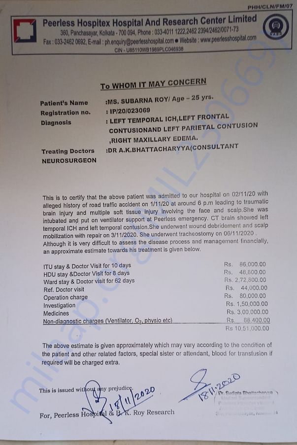 ESTIMATE OF TREATMENT