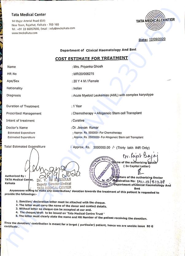 Prescription & other relevant documents.