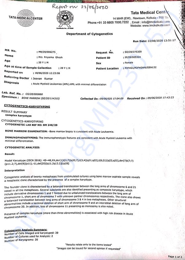 Cytogenetics report