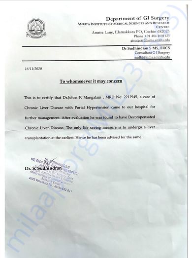 Doctors certificate