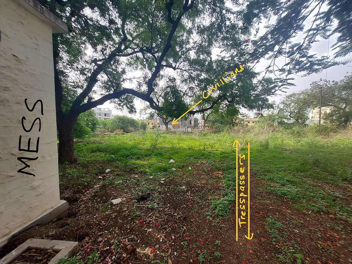 Unguarded area around mess
