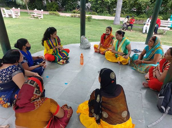 Social Emotional Learning (SEL) session being conducted for women where they share different challenges, find solutions by showcasing courage and confidence to build growth mindset.