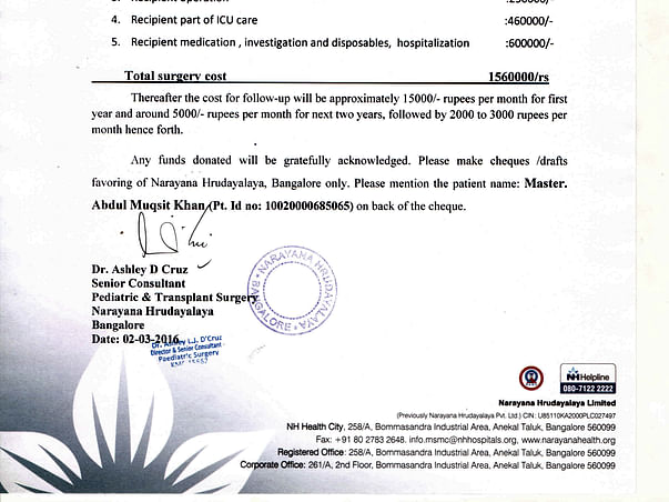 Help needed for the Liver Transplant of 3 year baby