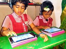 Support rural children to learn English through tablets