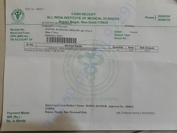 I am sharing discharge summary and a payment receipt.