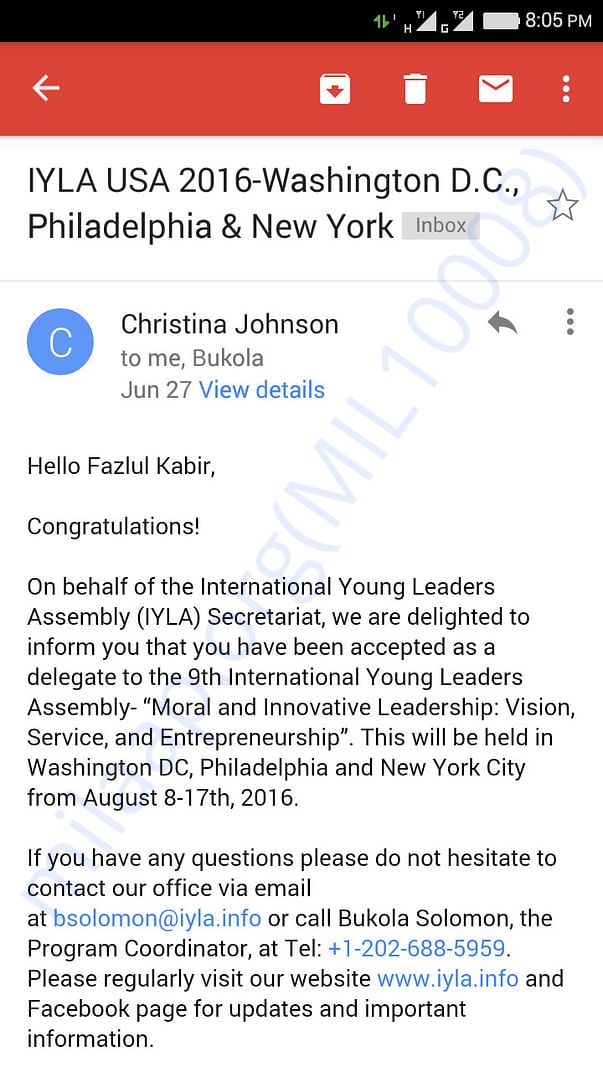 IYLA 2016 selection screenshot