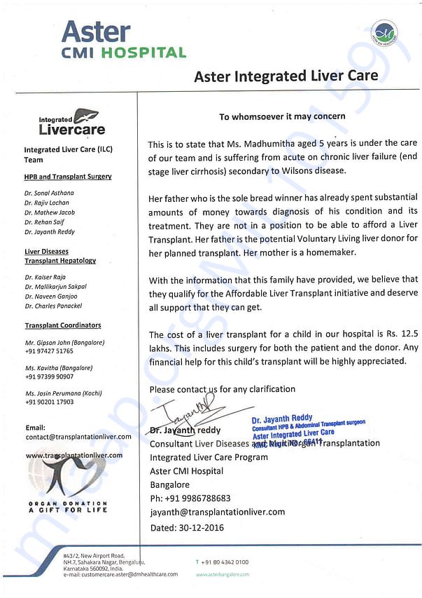 Doctor's letter