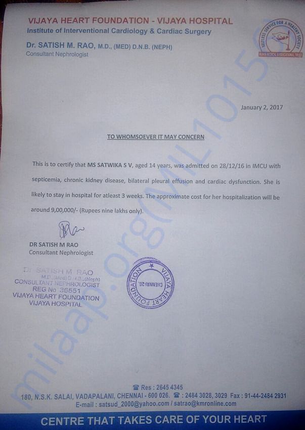 Hospitalization Charges @ Vijay Hospital