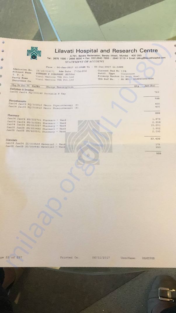 Current Hospital Bill -2