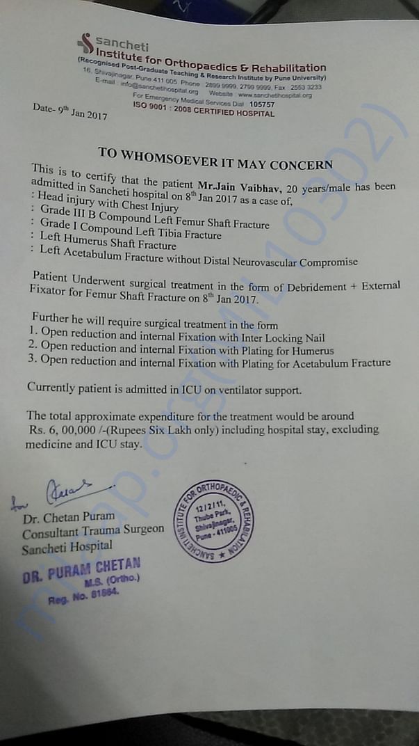 Medical Expenses Quotation(EXCLUDING MEDICINES and ICU STAY)