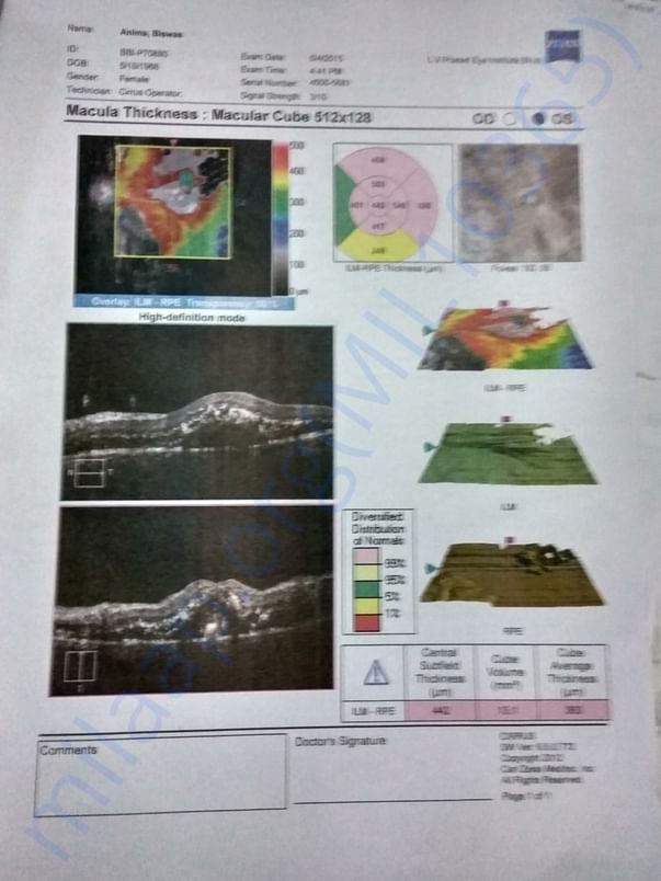 Eye test medical report