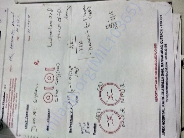Eye test Dr prescription