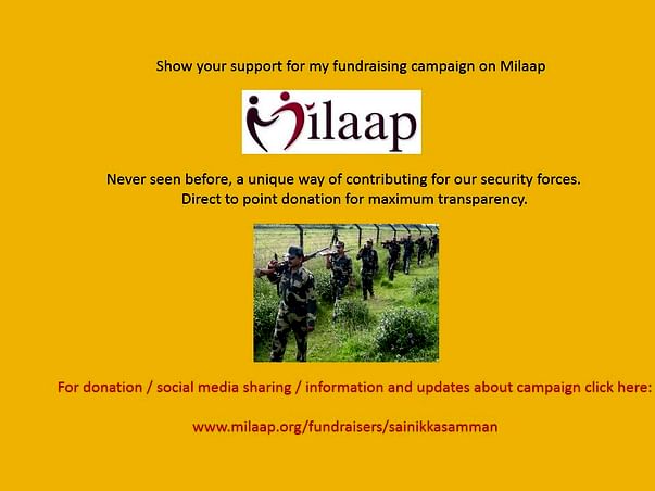 Never seen before,"direct to point donation"for our security forces.