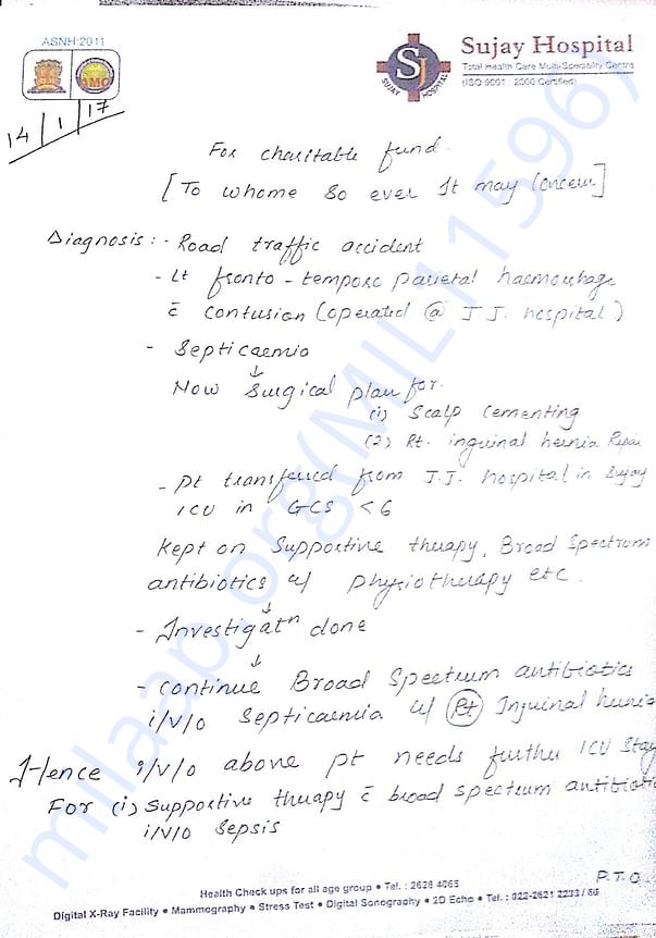 Doctor's letter page 1