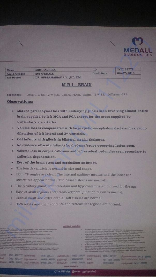 MRI Scan report