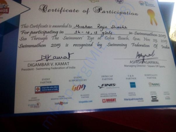 Swimming Certificate