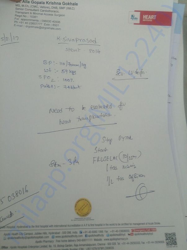 Prescription of transplant surgeon