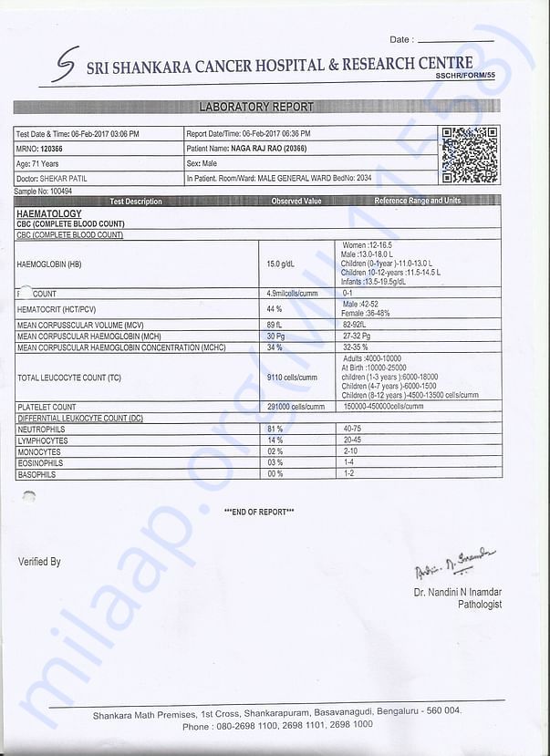 Blood report