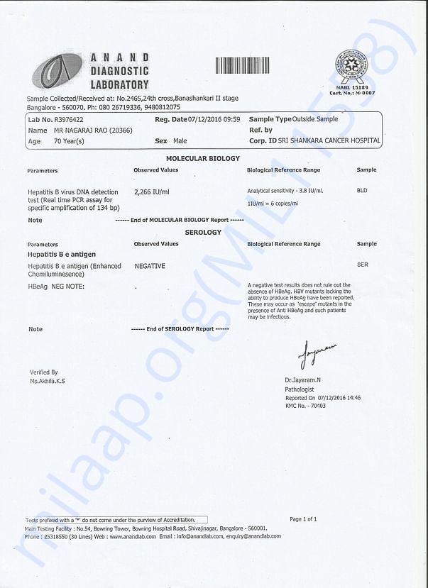 Blood report 2