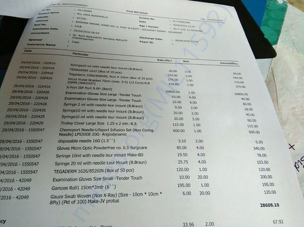medical expenses on 30-4-16