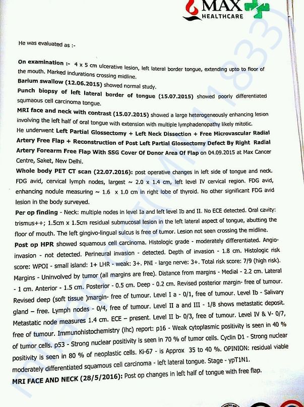 Latest Discharge summary