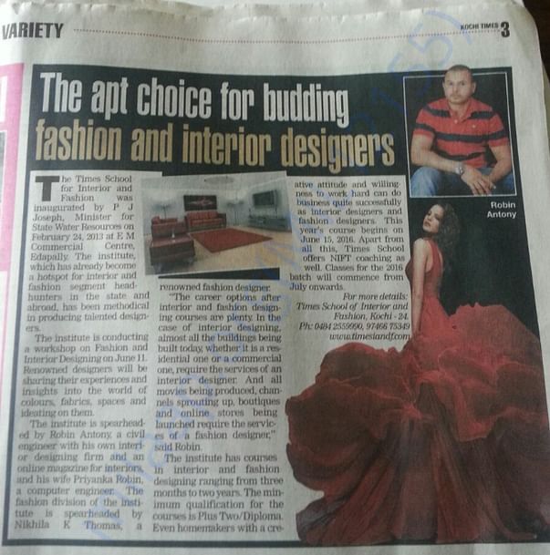 Article published in TOI - Kochi Edition