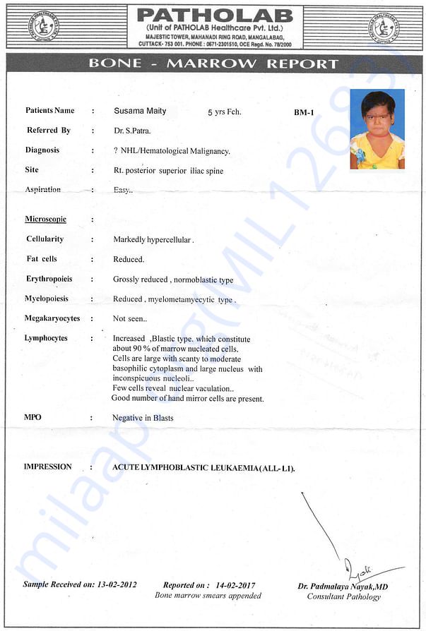 Diagnosis Report - Acute Lymphoblastic Leukemia detected
