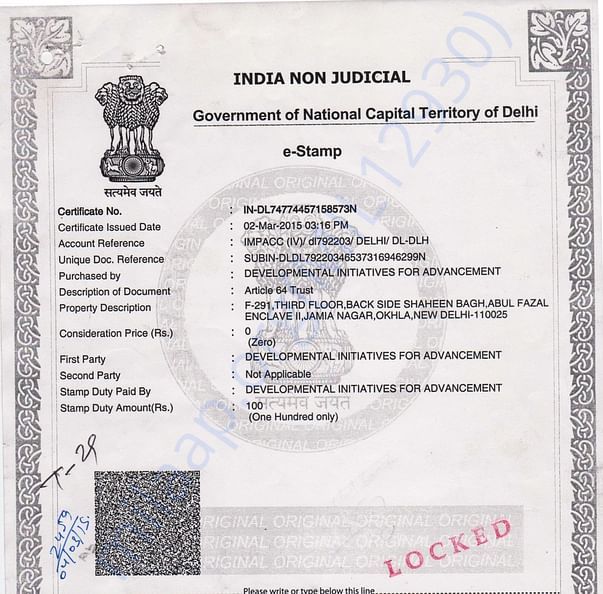 DIA certificate