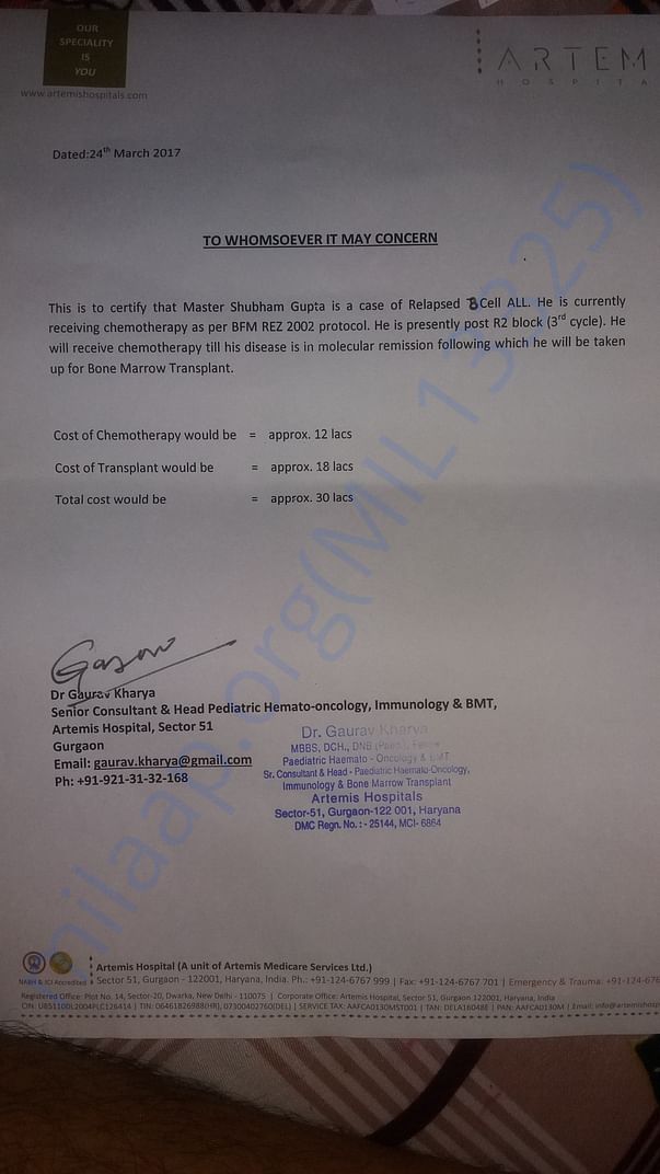 Estimation letter
