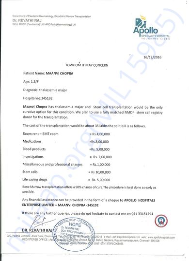 Initial Estimate for BMT