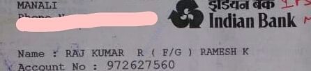 Bank account details