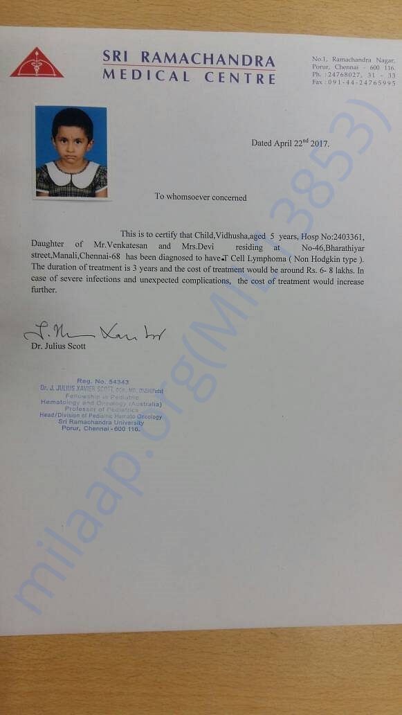 Hospital letter