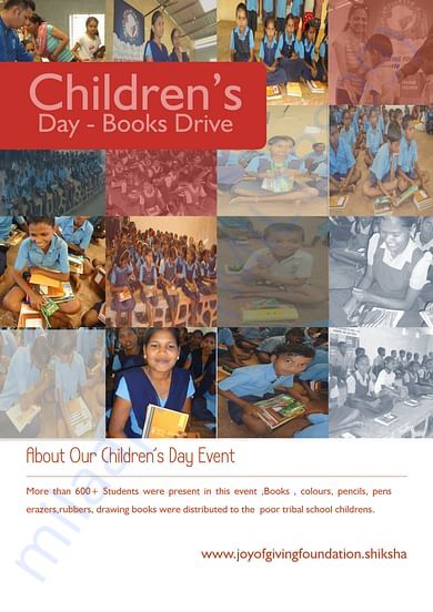 CHILDREN'S DAY book drive more than 600+ tribal students benifited